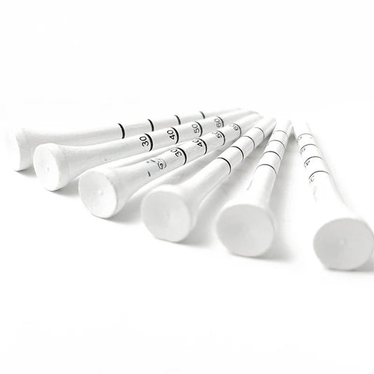 50 Pieces Bamboo Golf - 83mm - Adjustable Depth Marker
