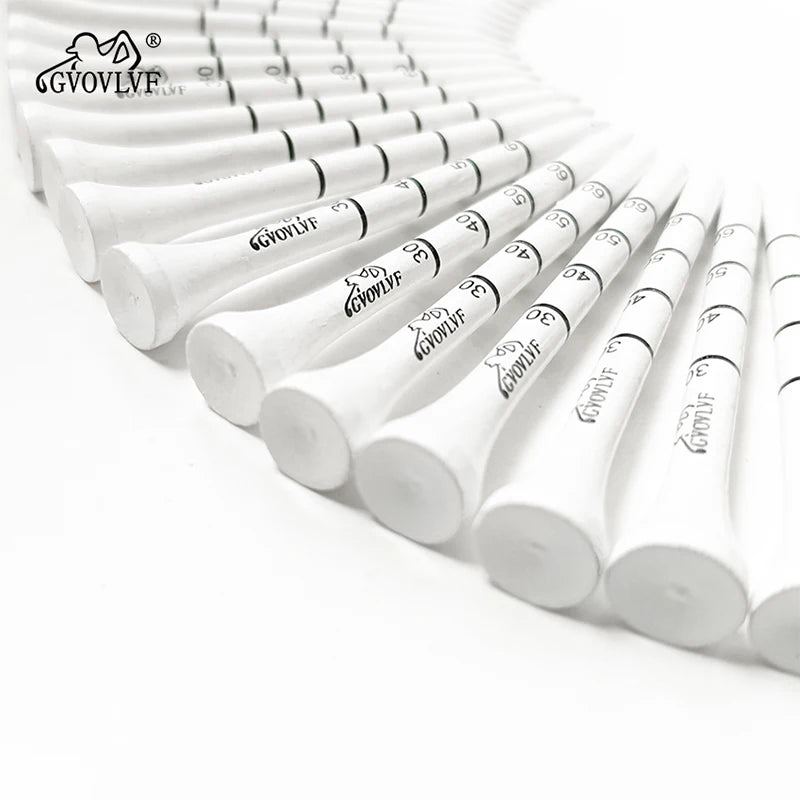 50 Pieces Bamboo Golf - 83mm - Adjustable Depth Marker