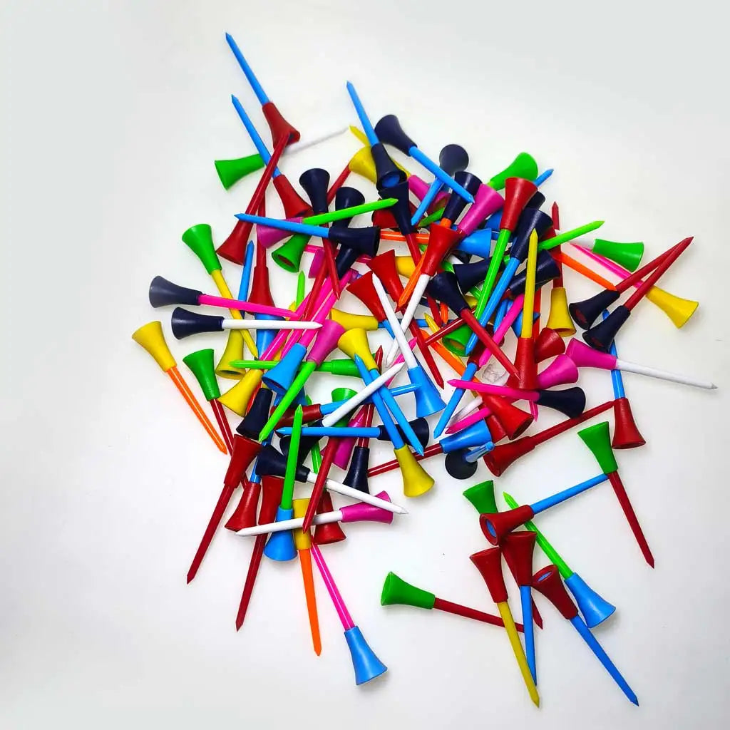 83mm Golf Tees Rubber Cushion Top - 40 Pieces Random Colours