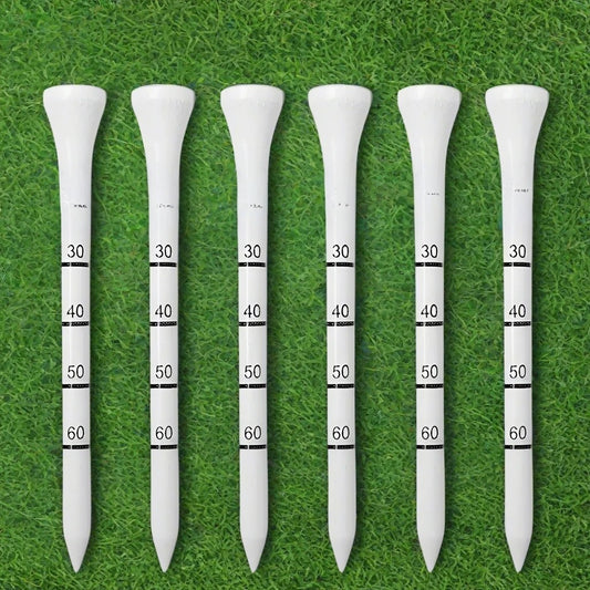 50 Pieces Bamboo Golf - 83mm - Adjustable Depth Marker