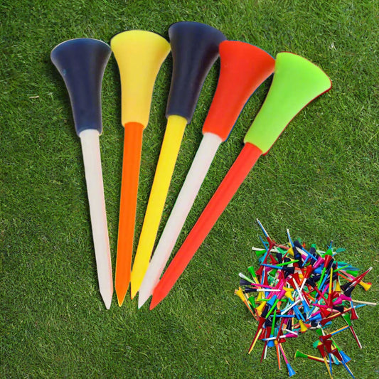 83mm Golf Tees Rubber Cushion Top - 40 Pieces Random Colours
